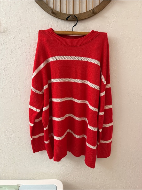 aerie Sweaters - aerie res white striped pullover sweater large
